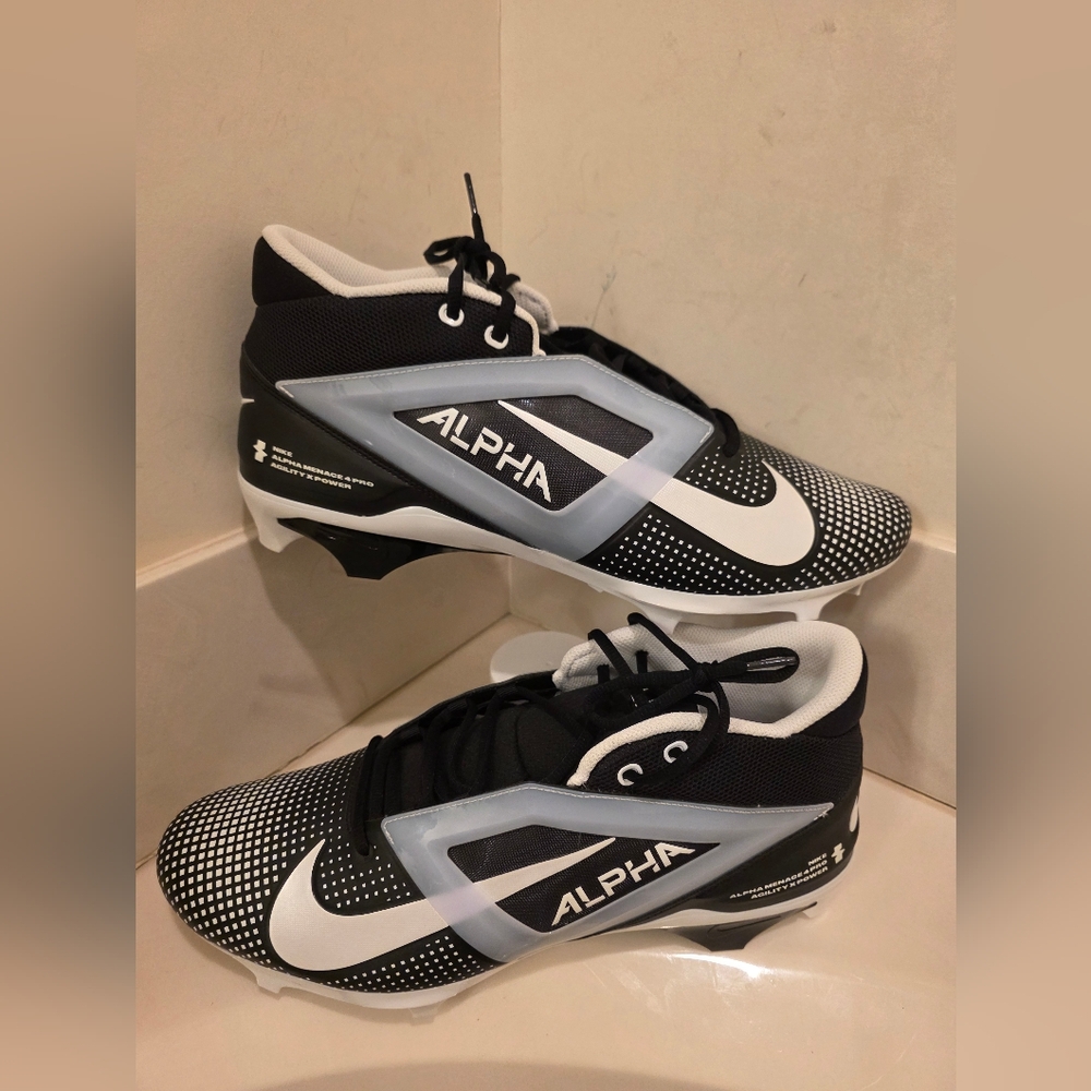 Nike Alpha Football Cleats Black and White